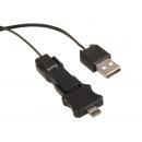 Kabel USB-Iphone 5/micro 5p/mini  czarny zwijany Maclean MCTV-730