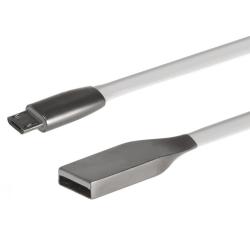 Kabel USB AM micro płaski nieplączący 1m biały MCTV-833W metal