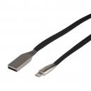 Kabel USB AM iphone 8PIN płaski nieplączący 1m czarny MCTV-832 B metal
