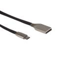 Kabel USB AM micro płaski nieplączący 1m czarny MCTV-833B metal