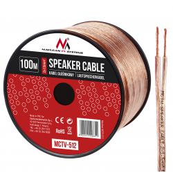 Kabel głośnikowy Maclean MCTV-512 2*1.5mm2 / 48*0.20CCA 3,5*7,0mm TRANSPARENT PVC 100m