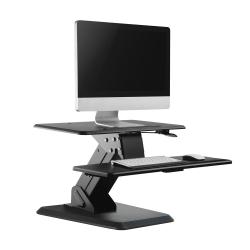 Podstawka na klawiaturę i monitor / laptop na stolik czarny MC-792 do pracy stojąco siedzącej - sprężyna gazowa